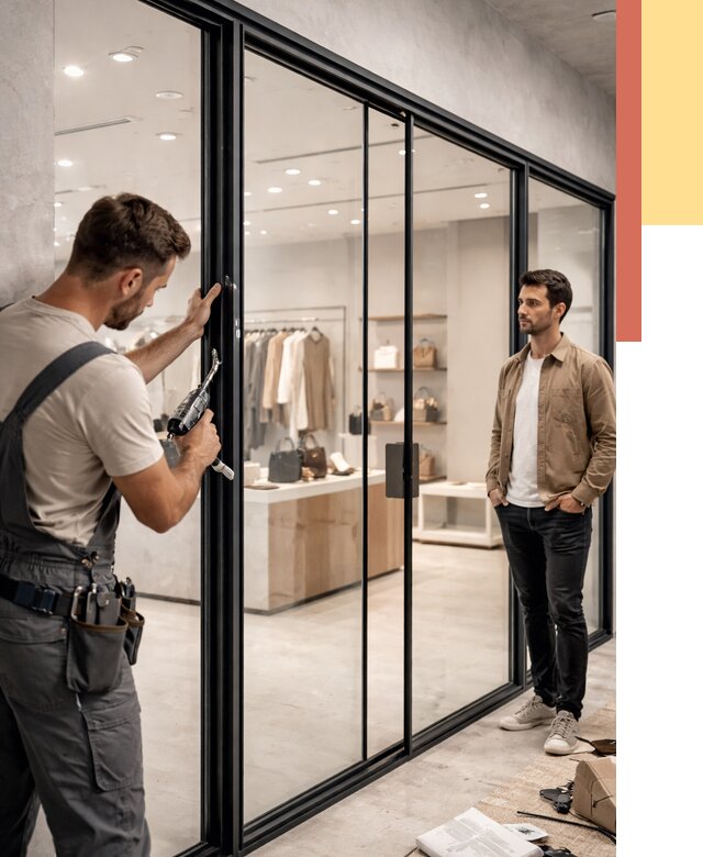 Стеклянные перегородки для магазинов в Кореновске от 8498 руб. под ключ | ОТДЕЛОЧНИК-Кнв