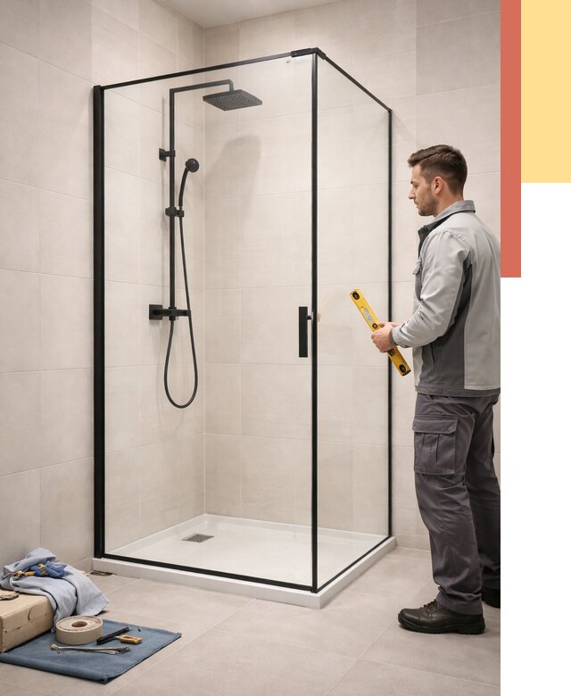 Стеклянные перегородки для душа в Кореновске от 12955 руб. | Монтаж под ключ — ОТДЕЛОЧНИК-Кнв