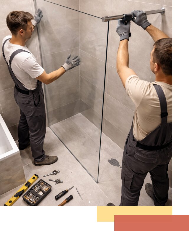 Стеклянные перегородки для душа в Кореновске — изготовление и монтаж