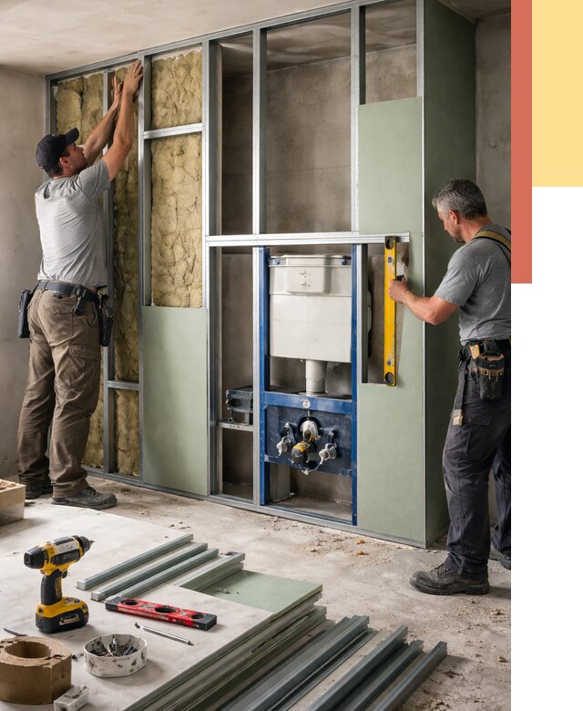 Установка сантехнических перегородок в Кореновске от 8809 руб. | ОТДЕЛОЧНИК-Кнв