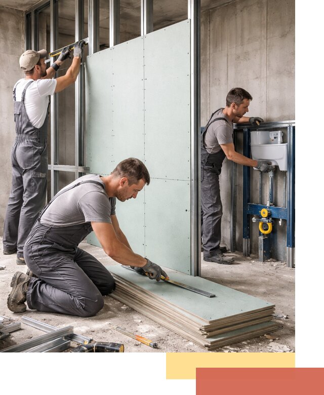 Монтаж и ремонт сантехнических перегородок в Кореновске