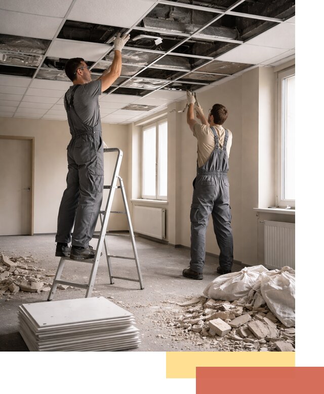 Демонтаж потолков Армстронг профессионально в Кореновске