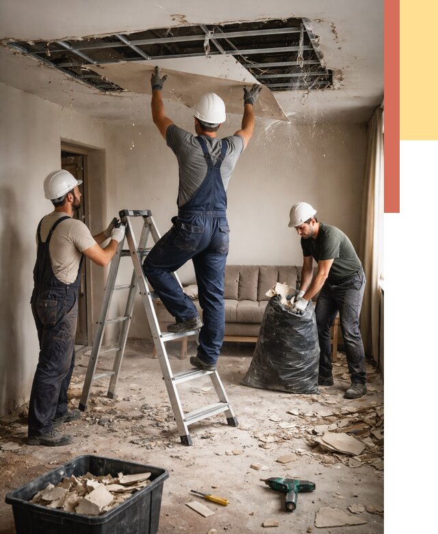 Демонтаж гипсокартонного потолка в Кореновске от 435 руб. за м2 — ОТДЕЛОЧНИК-Кнв