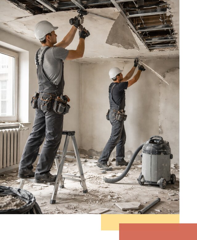 Демонтаж гипсокартонного потолка в Кореновске быстро и аккуратно