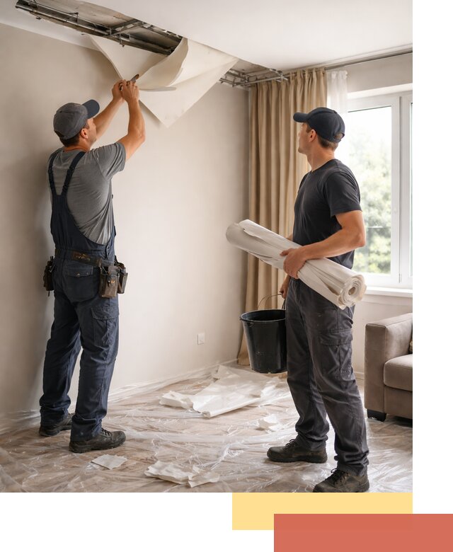 Демонтаж натяжного потолка в Кореновске быстро и аккуратно