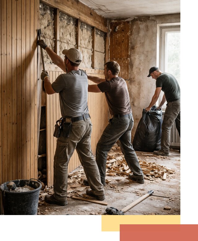 Демонтаж вагонки и вывоз материалов в Кореновске