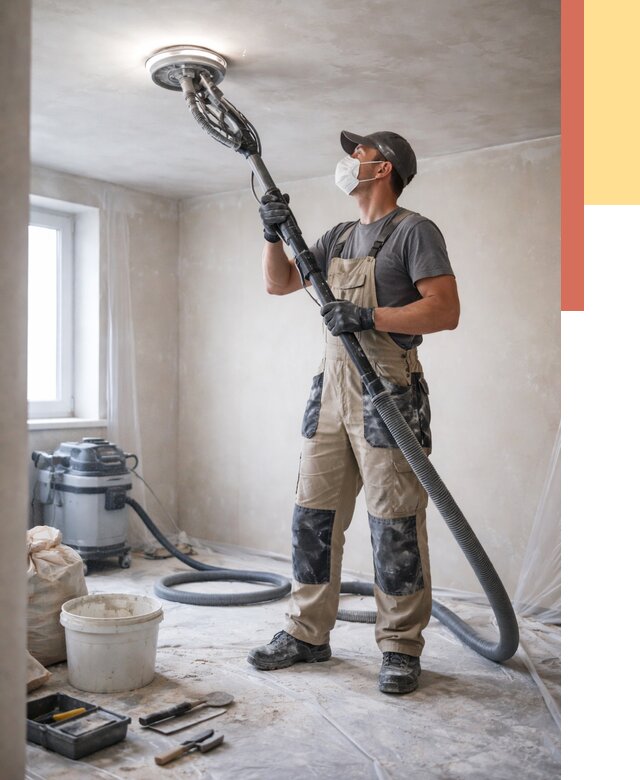 Шлифовка потолка в Кореновске от 3627 руб. — услуги шлифования потолка | ОТДЕЛОЧНИК-Кнв