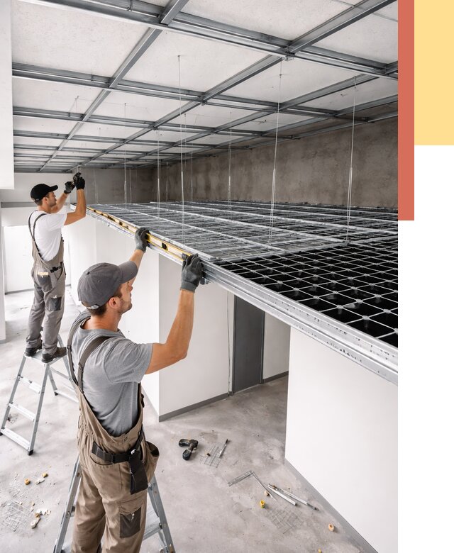 Монтаж потолка грильято в Кореновске от 466 руб./м² — быстрая сборка под ключ | ОТДЕЛОЧНИК-Кнв