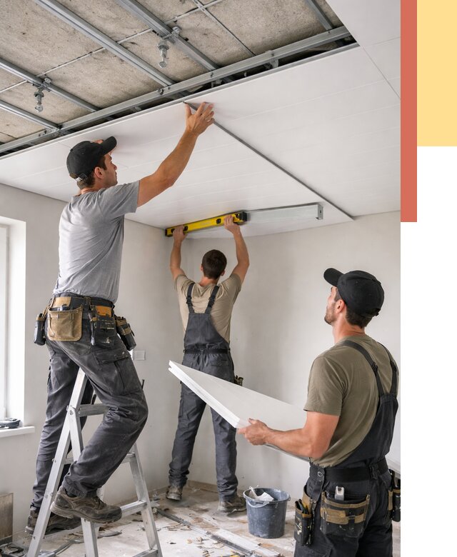 Монтаж потолка из ПВХ панелей в Кореновске от 3627 руб./м2 — быстро и недорого | ОТДЕЛОЧНИК-Кнв