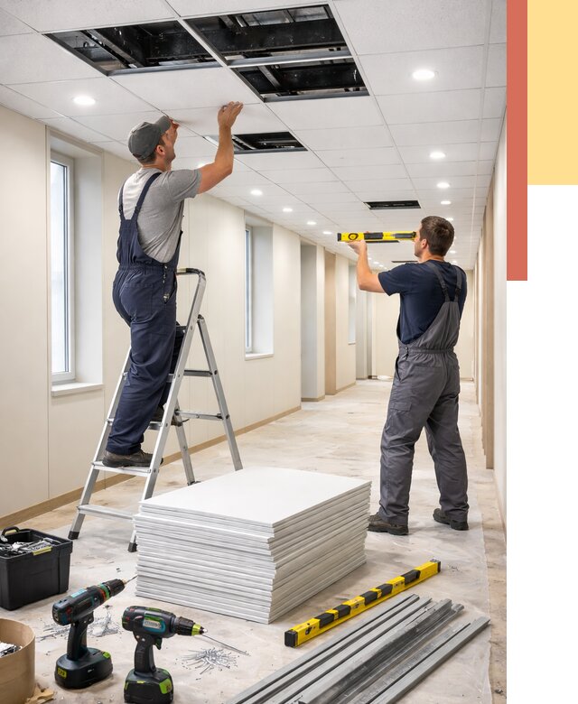 Ремонт потолка Армстронг в Кореновске от 4664 руб. — быстро и недорого | ОТДЕЛОЧНИК-Кнв