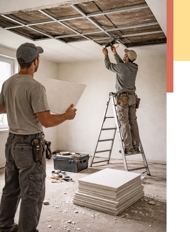 Замена плит подвесного потолка в Кореновске от 1814 руб. быстро и недорого | ОТДЕЛОЧНИК-Кнв