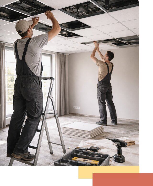 Замена плит подвесного потолка в Кореновске быстро и качественно