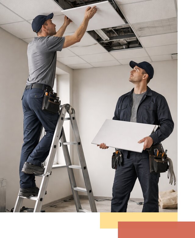 Обслуживание подвесного потолка в Кореновске — ремонт и чистка