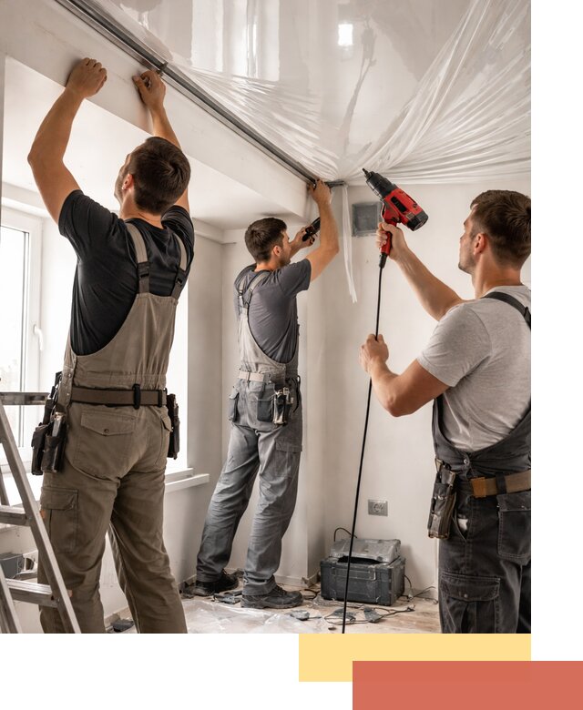 Монтаж глянцевого натяжного потолка в Кореновске быстро и качественно