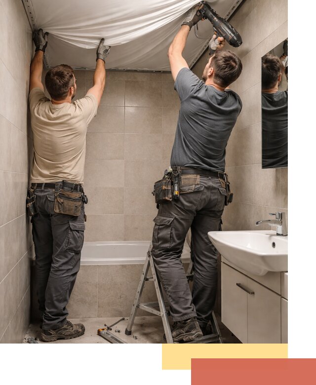 Монтаж натяжного потолка в ванной в Кореновске быстро и качественно