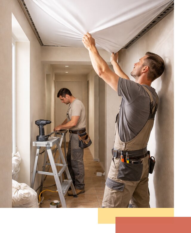 Монтаж натяжного потолка в прихожей в Кореновске