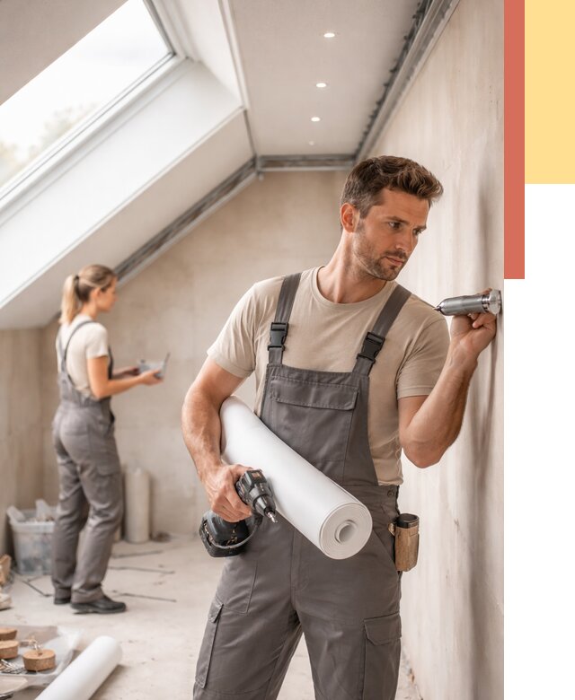 Монтаж натяжного потолка на мансарде в Кореновске от 3627 руб. | ОТДЕЛОЧНИК-Кнв