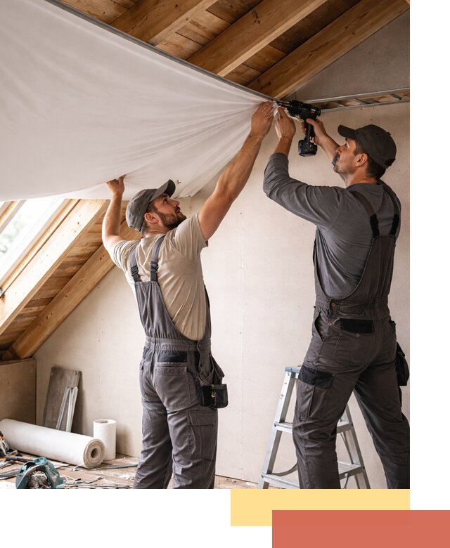 Монтаж натяжного потолка в мансарде в Кореновске