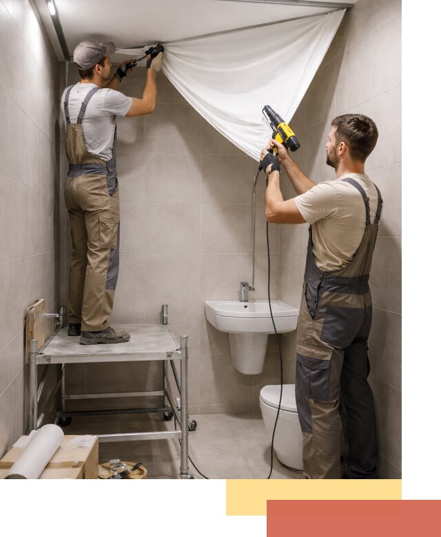 Монтаж натяжного потолка в санузле в Кореновске