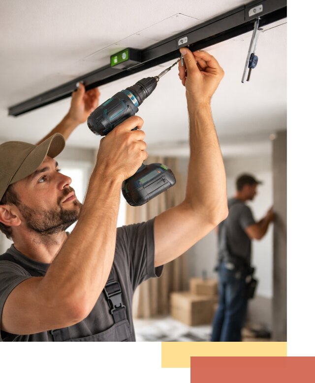 Установка трековых светильников в натяжной потолок в Кореновске