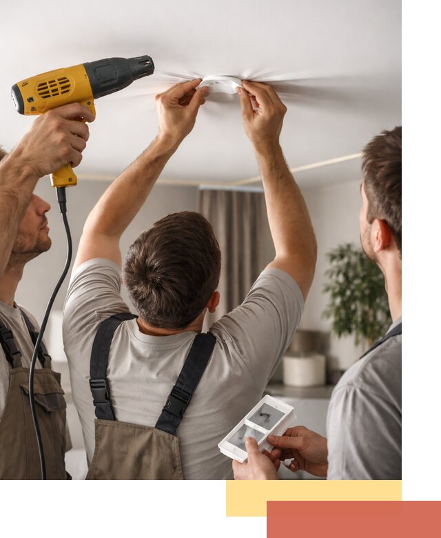 Ремонт прокола полотна натяжного потолка в Кореновске