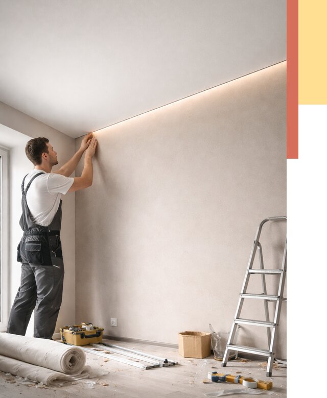 Теневые натяжные потолки в Кореновске от 8498 руб. под ключ | ОТДЕЛОЧНИК-Кнв