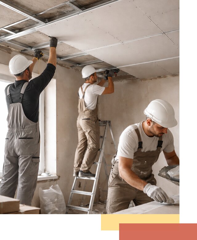 Одноуровневый потолок из гипсокартона в Кореновске — монтаж и отделка