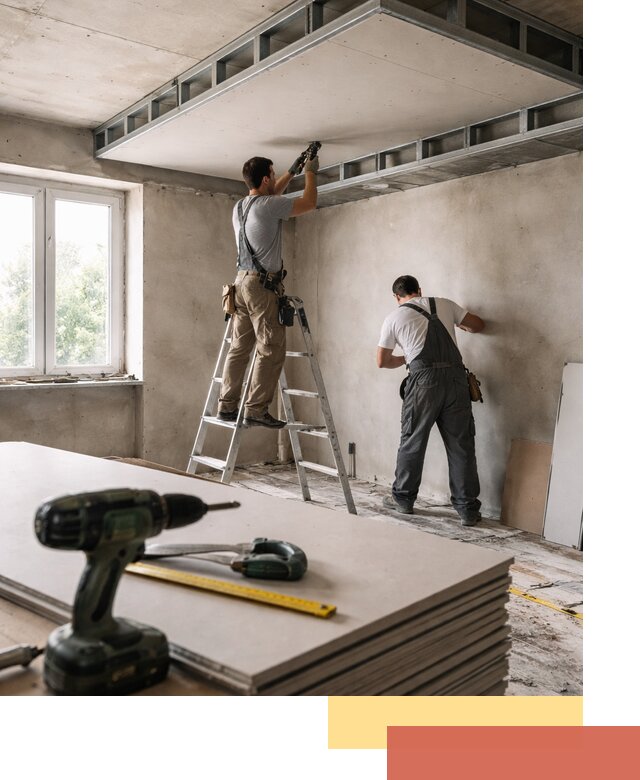 Двухуровневый потолок из гипсокартона в Кореновске