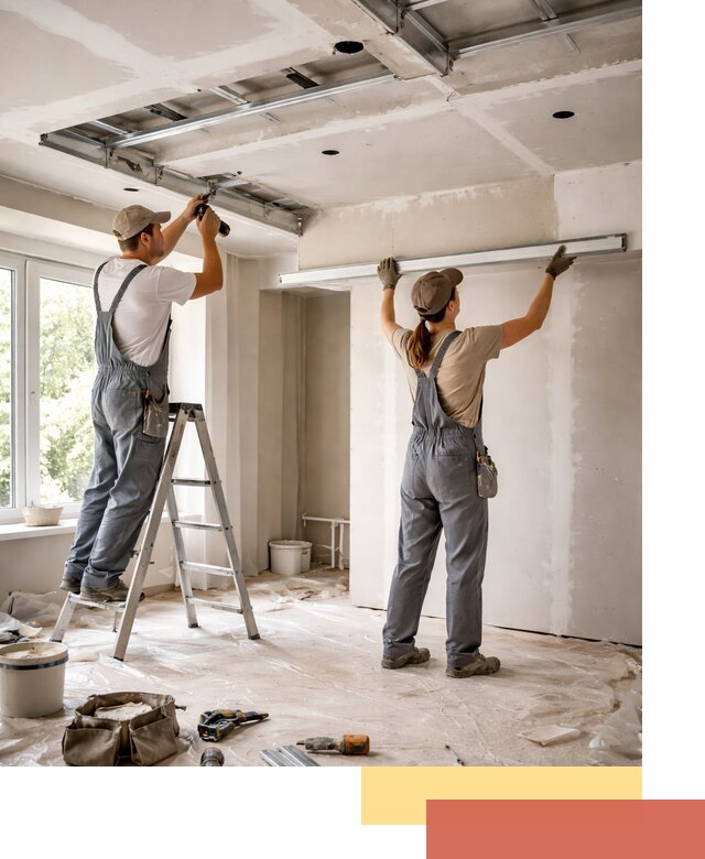 Монтаж многоуровневого потолка из гипсокартона в Кореновске