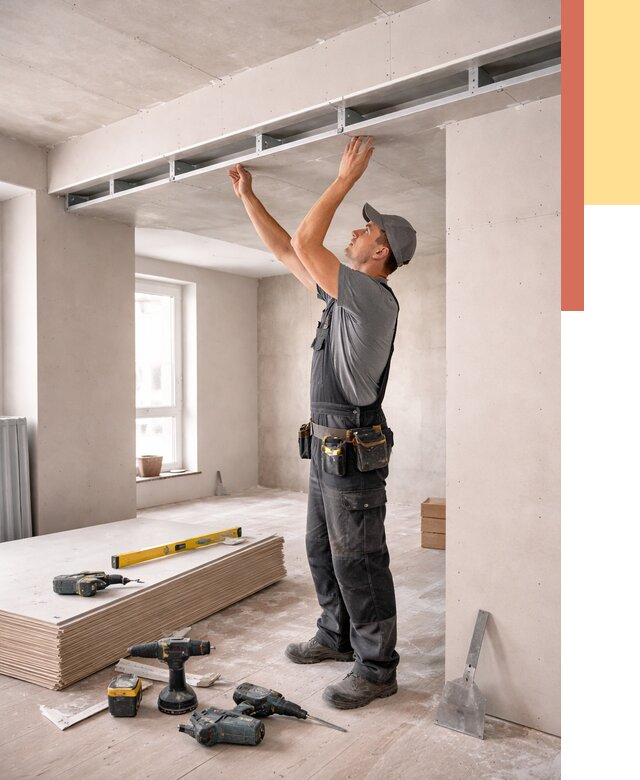 Потолок из гипсокартона с нишей в Кореновске от 1296 руб. под ключ | ОТДЕЛОЧНИК-Кнв