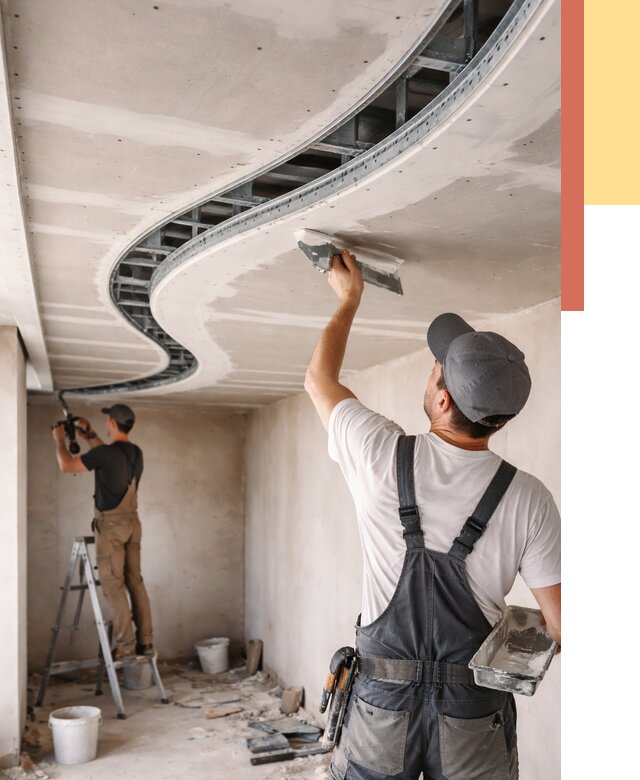 Криволинейный потолок из гипсокартона в Кореновске от 2176 руб./м2 | ОТДЕЛОЧНИК-Кнв