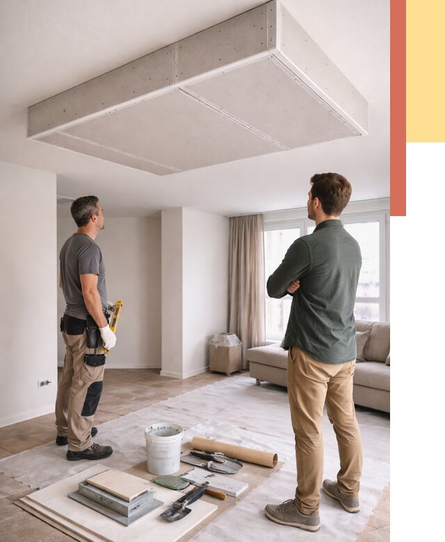 Короб на потолке из гипсокартона в Кореновске от 2280 руб. — монтаж и услуги под ключ | ОТДЕЛОЧНИК-Кнв