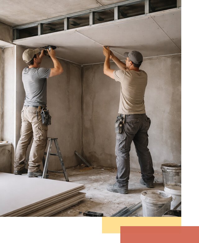 Короб из гипсокартона на потолке под ключ в Кореновске