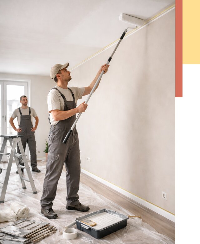 Покраска потолка из гипсокартона в Кореновске от 4664 руб./м2 — услуги под ключ | ОТДЕЛОЧНИК-Кнв