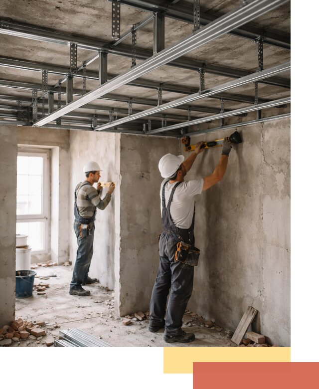 Монтаж каркаса потолка из профильного профиля в Кореновске