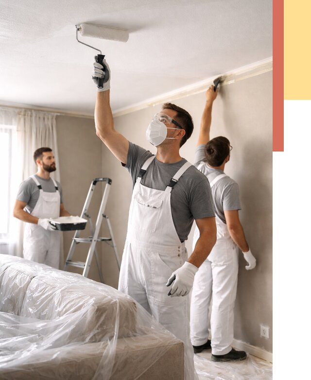 Покраска потолка водоэмельсионной краской в Кореновске от 2280 руб/м² — услуги под ключ | ОТДЕЛОЧНИК-Кнв