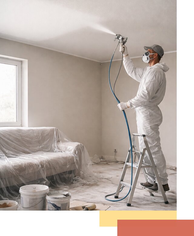 Покраска потолка краскопультом в Кореновске быстро и качественно