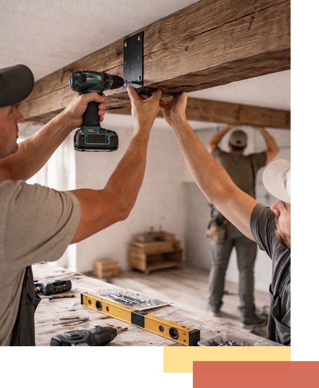 Монтаж декоративных потолочных балок в Кореновске