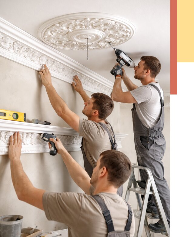 Монтаж лепнины на потолок в Кореновске от 3316 руб. быстро и недорого | ОТДЕЛОЧНИК-Кнв