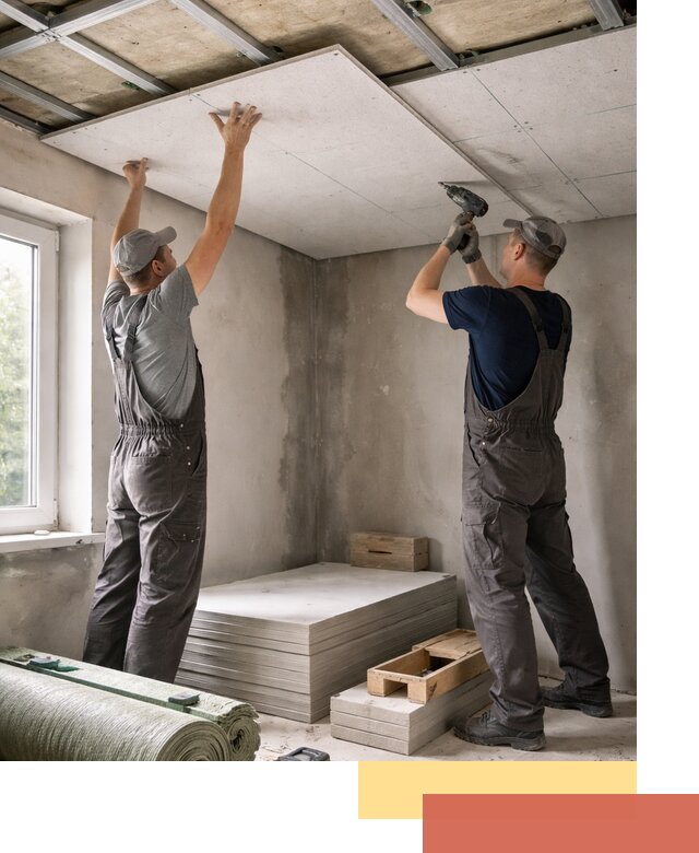 Шумоизоляция потолка панелями ЗИПС в Кореновске